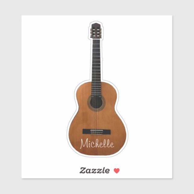 Adesivo Violão Acústico Musical (Folha)