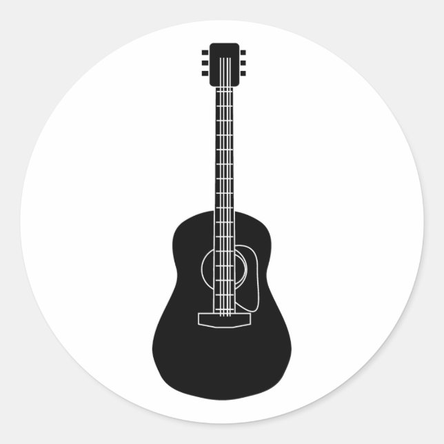 Adesivo Violão acústico preto (Frente)