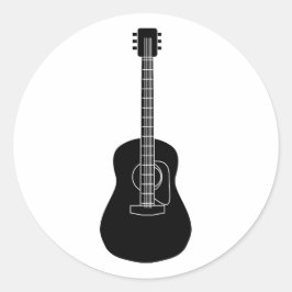 Adesivo Violão acústico preto