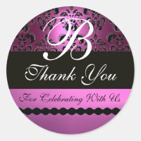 VIOLET BLACK DAMASK MONOGRAMA
