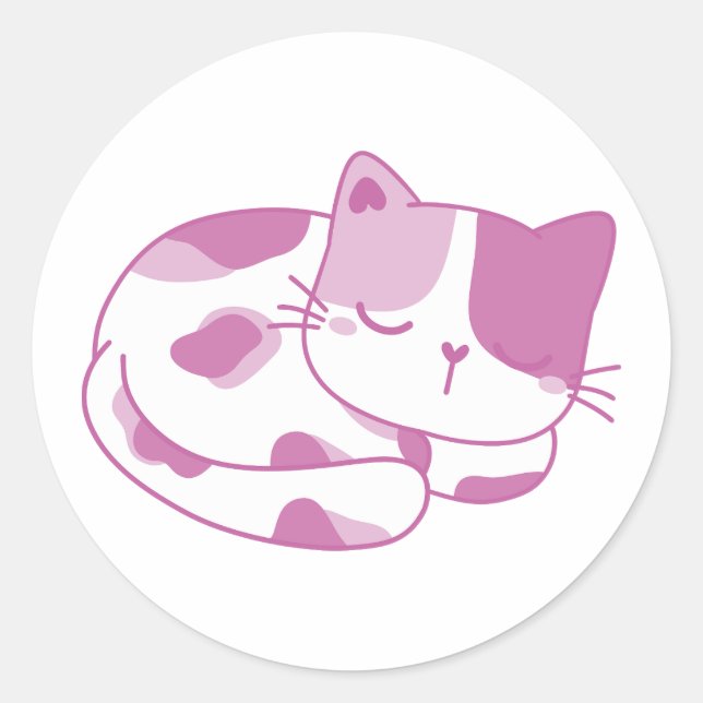Adesivo Violet Dreams: Gatinho Dormindo (Frente)