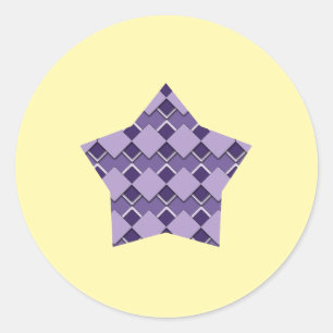 Adesivo Violet Purple Square e Diamond Checkered star
