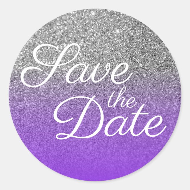 Adesivo Violet Silver Ombre Glitter Salve a Data (Frente)