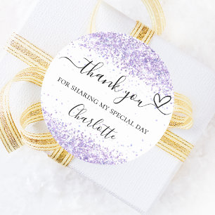 Adesivo Violet White Confetti obrigado você