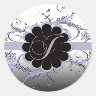 Adesivo Violeta da letra J do monograma