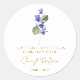 Adesivo Violeta   Pacote de Sementes de Memorial Simples