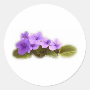 Adesivo violetas roxas - customizáveis
