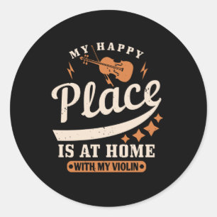 Adesivo Violin - Meu Lugar Feliz Está Em Casa