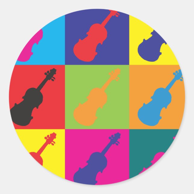 Adesivo Violin Pop Art (Frente)