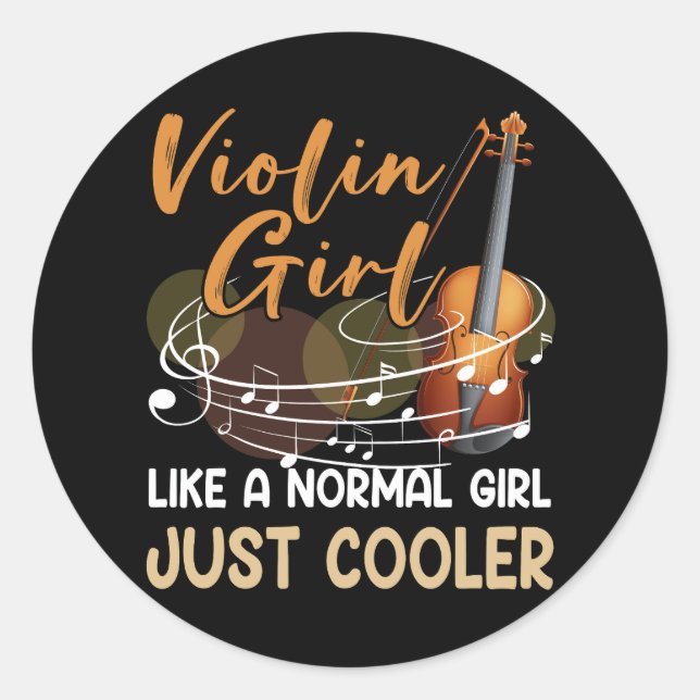 Adesivo Violin String Instrumento Violin Girl Como Um Norm (Frente)