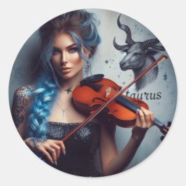 Adesivo Violino Musical Taurus Zodiac