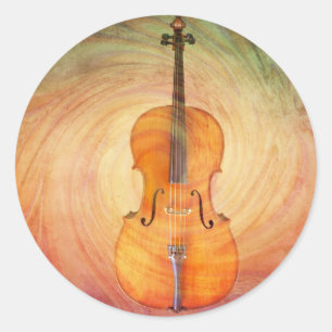 Adesivo Violoncelo com fundo textured colorido morno