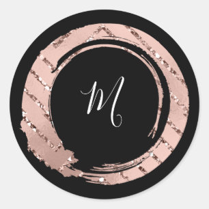 Adesivo VIP Preto Boutique Rosa de Monograma