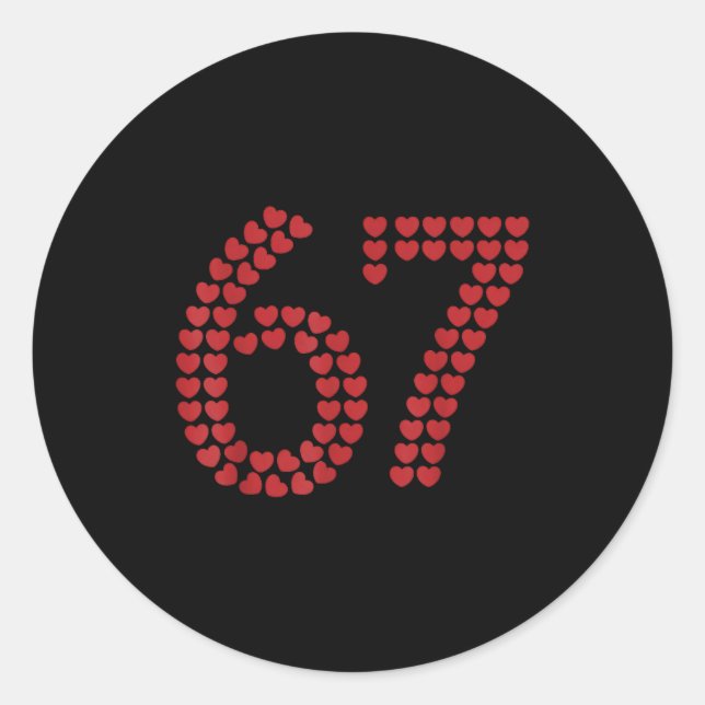 Adesivo Viral Six Seven Love 67 Hearts Valentine's Day Cli (Frente)