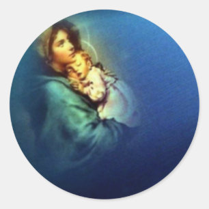Adesivo Virgem Abençoada Maria e Criança Criança Jesus