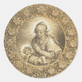 Adesivo Virgem Abençoada Mary Jesus Vintage de Natal