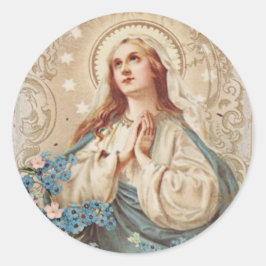 Adesivo Virgem Abençoada Religiosa Mary Floral Vintage Car
