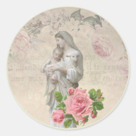Adesivo Virgem Abençoada Religiosa Mary Rosas de Jesus
