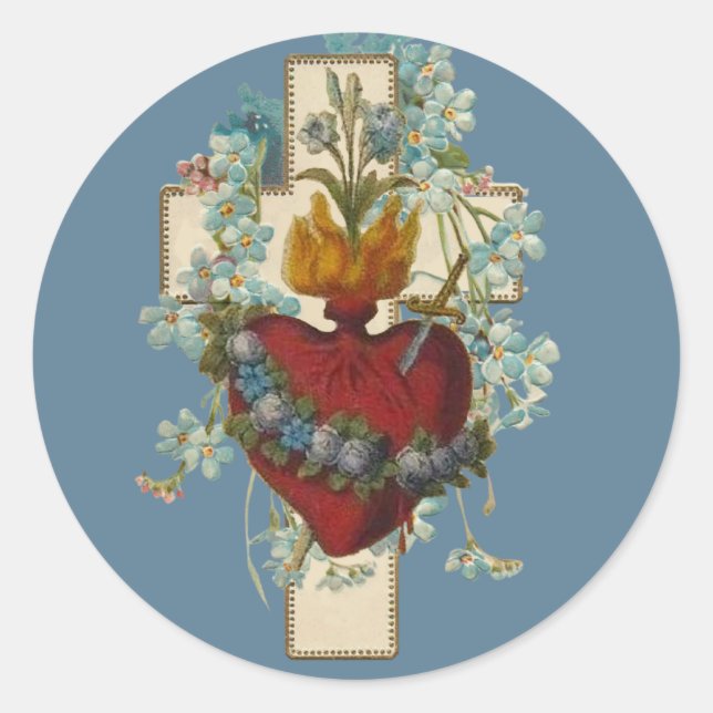 Adesivo Virgem Cruzada Maria Imaculada Coração Religiosa (Frente)