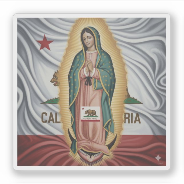 Adesivo Virgem de Guadalupe - Califórnia (Frente)