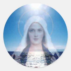 Adesivo Virgem Maria abençoada sobre o oceano