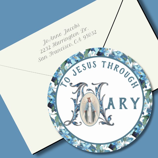 Adesivo Virgem Maria Católica Religiosa Jesus Cruzando Clá (Criador carregado)