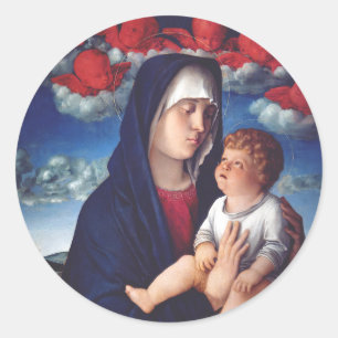 Adesivo Virgem Maria e Menino Arte Religiosa Clássica