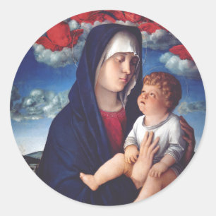 Adesivo Virgem Maria e Menino Arte Religiosa Clássica