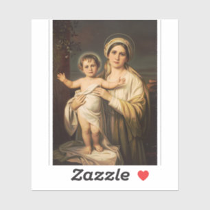 Adesivo Virgem Maria segurando o menino Jesus