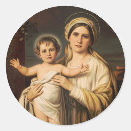 Adesivo Virgem Maria segurando o menino Jesus