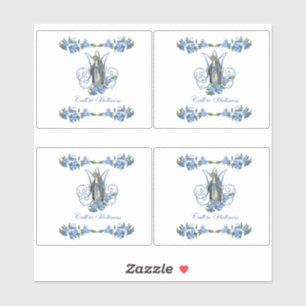 Adesivo Virgem Religiosa Maria Senhora de Grace Flores Azu