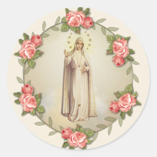 Adesivo Virgem Religiosa Mary Fatima Rosa Rosas