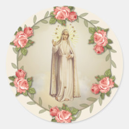 Adesivo Virgem Religiosa Mary Fatima Rosas Rosa