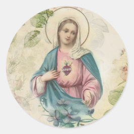 Adesivo Virgem Religiosa Mary Immaculada Heart Vintage
