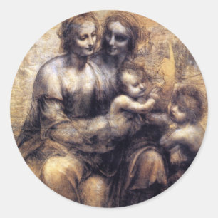 Adesivo Virgin e criança com esboço de St Anne