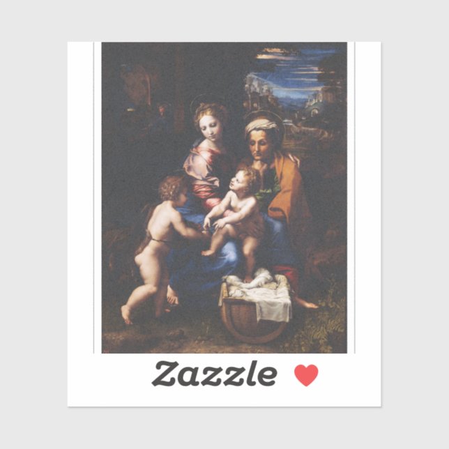 Adesivo Virgin Mary and Child with John the Baptist (Folha)