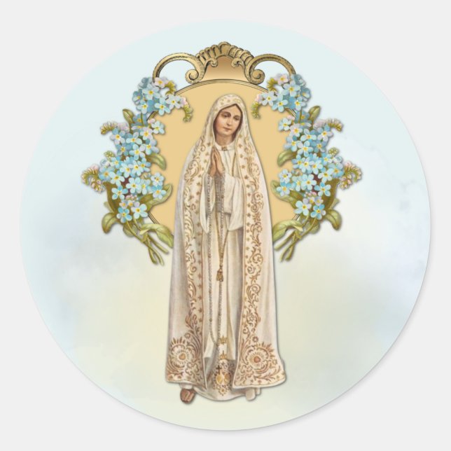 Adesivo Virgin Mary Floral Religiosa Lady Of Fatima (Frente)