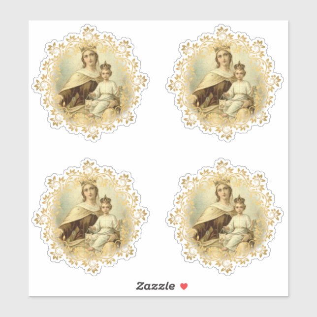 Adesivo Virgin Mary Monte Carmel Jesus Vinil Religioso (Folha)