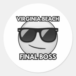 Adesivo Virginia Beach Final Boss Cool Emoji Sticker