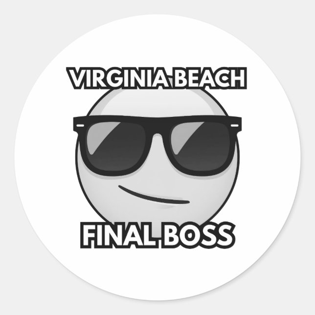 Adesivo Virginia Beach Final Boss Cool Emoji Sticker (Frente)