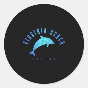 Adesivo Virginia Beach Vintage Dolphin Holiday