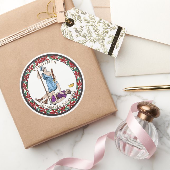 Adesivo Virginia State Seal, a bandeira estadual da Virgín (Presentear)