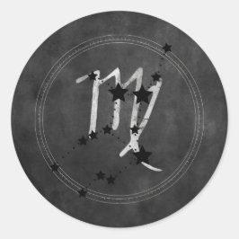 Adesivo Virgo black stars silver zodiac constellation 