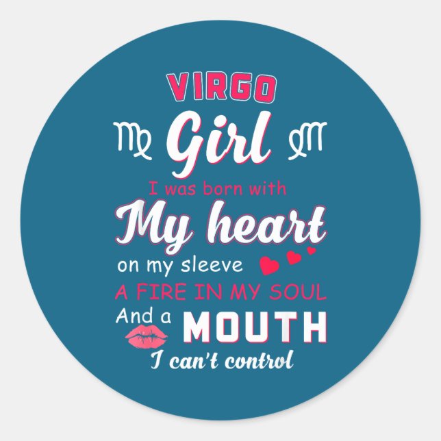 Adesivo Virgo Girl Funny Quote With Zodiac Sign Birthday I (Frente)