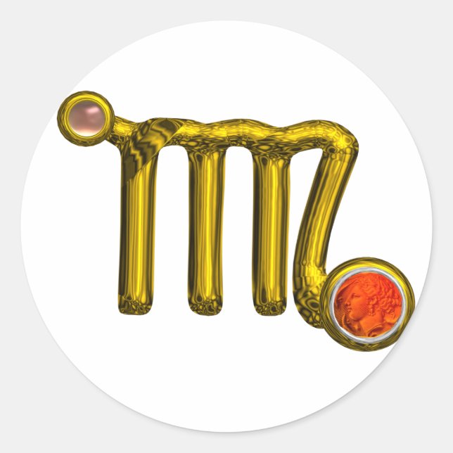 ADESIVO VÍRGO/JÚRI DO AGATO DE LARANJA DOURADO ZODIAC SINA (Frente)