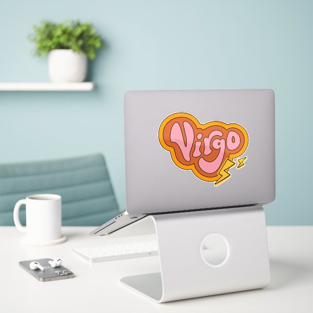 Adesivo Virgo Power | Soft Girl | Aesthetic Horoscope Top (Laptop na mesa)