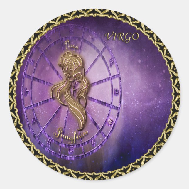 Adesivo virgo Zodiac Astrologia design Horoscópio (Frente)