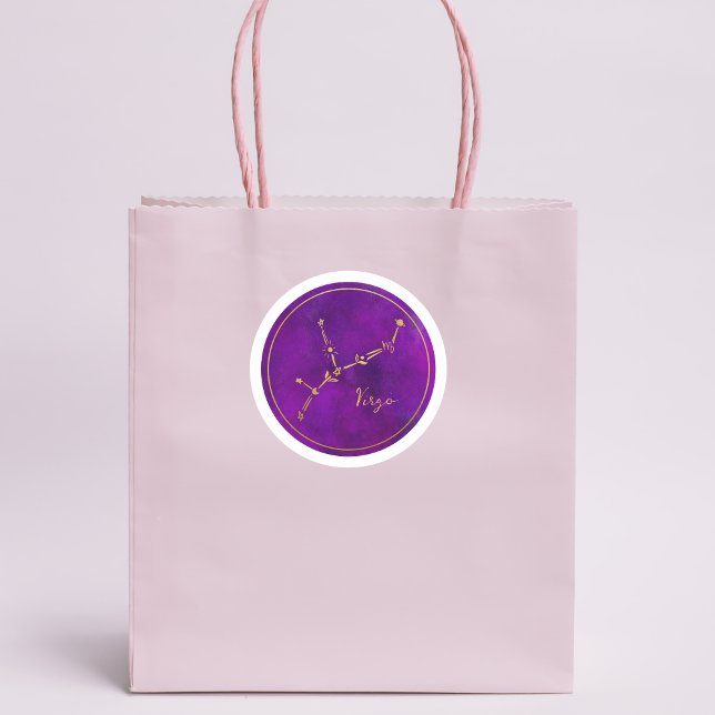 Adesivo Virgo Zodiac - Símbolo Dourado Constelação (Criador carregado)