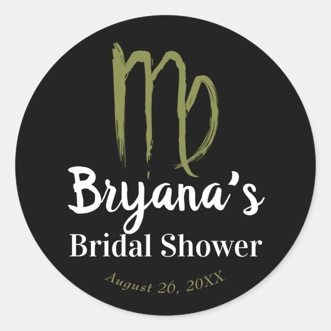 Adesivo VIRGO Zodíaco Agosto Setembro Festa de Noivado  (Frente)