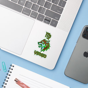 Adesivo Virgo Zodíaco Neon Verde Estético